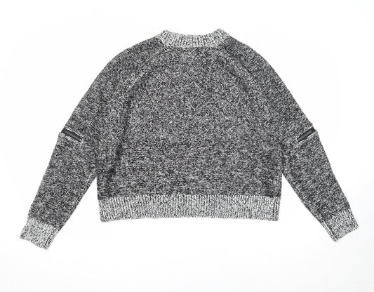 If It Were Me Mens Grey Round Neck Acrylic Pullover Jumper Size L Long Sleeve