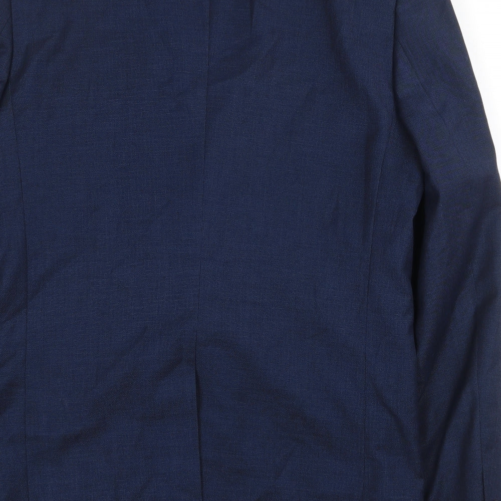 Cedar Wood State Mens Blue Polyester Jacket Suit Jacket Size 38 Regular
