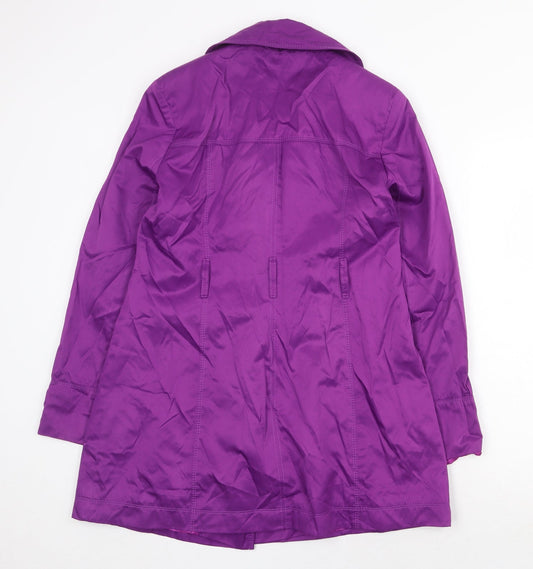 BHS Womens Purple Overcoat Jacket Size 12 Button