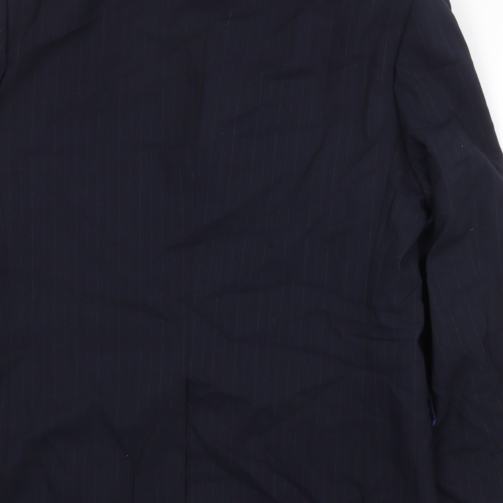 Marks and Spencer Mens Blue Striped Wool Jacket Suit Jacket Size 40 Regular