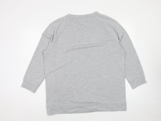Nutmeg Womens Grey Polyester Pullover Sweatshirt Size 14 Pullover - Love