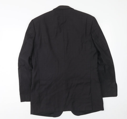 Scott & Taylor Mens Grey Striped Wool Jacket Suit Jacket Size 38 Regular