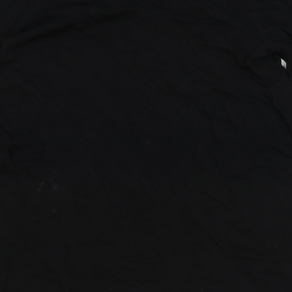 ASOS Womens Black Viscose Trapeze & Swing Size 10 V-Neck Button