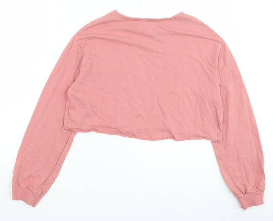 H&M Womens Pink Cotton Pullover Sweatshirt Size S Pullover - Girl Clique