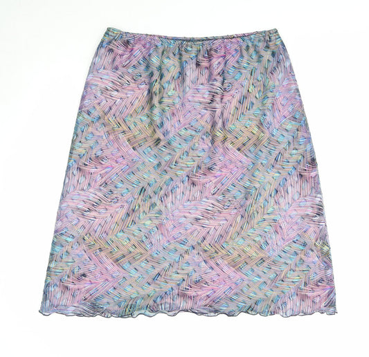 Seven Womens Multicoloured Geometric Polyester Swing Skirt Size 8
