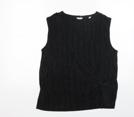 Jack Wills Womens Black Polyester Basic Tank Size 10 Boat Neck