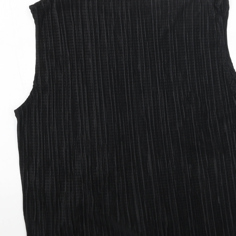 Jack Wills Womens Black Polyester Basic Tank Size 10 Boat Neck