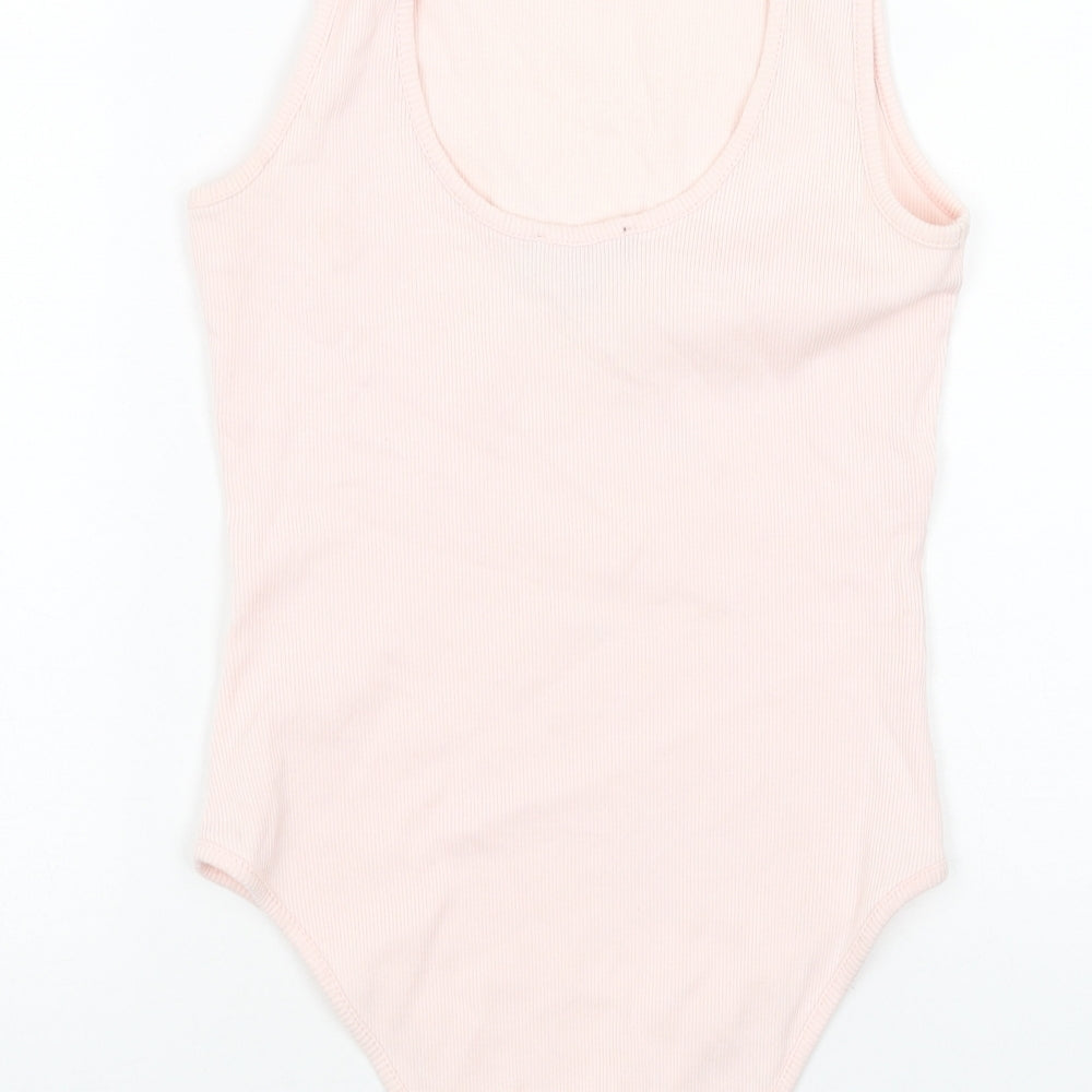 New Look Womens Pink Cotton Playsuit One-Piece Size 10 Snap