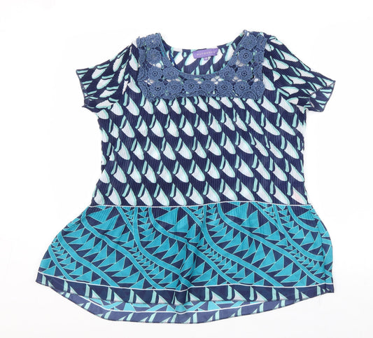 Womens UK Size 12 Autonomy Blue Polyester Blouse