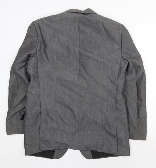 Trevira Mens Grey Wool Jacket Suit Jacket Size 36 Regular