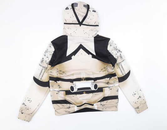 Preworn Boys Gold Geometric Polyester Pullover Hoodie Size L Pullover