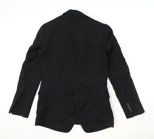 Preworn Womens Black Polyester Jacket Blazer Size 10