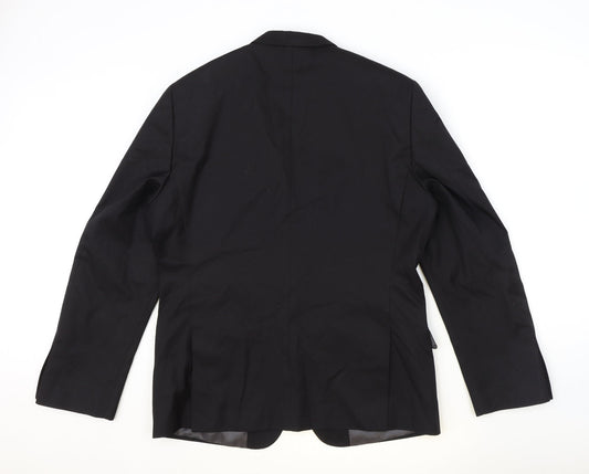H&M Mens Black Polyester Jacket Suit Jacket Size 42 Regular