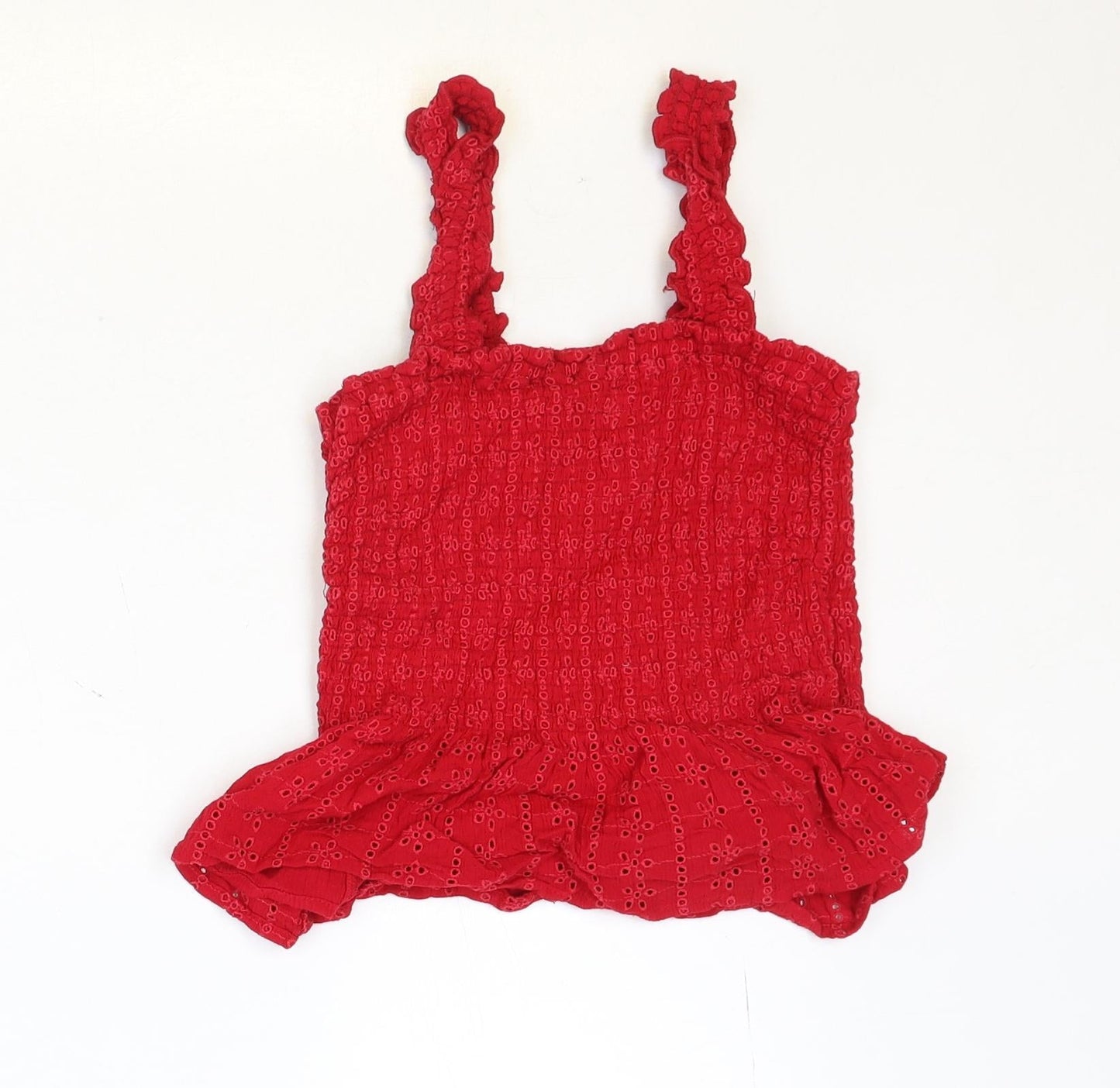 Hollister Womens Red Viscose Basic Tank Size S Square Neck - Drop hem