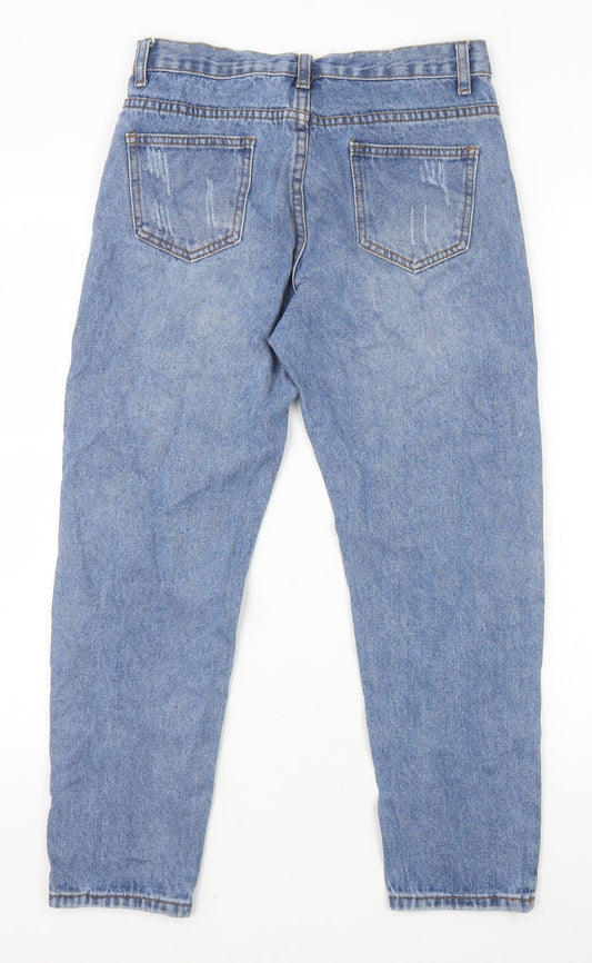 Urban Mist Womens Blue Cotton Tapered Jeans Size 8 Regular Zip