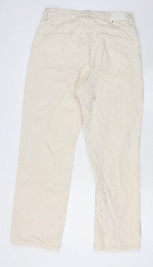 Weekday Womens Ivory Cotton Straight Jeans Size 32 in Regular Zip