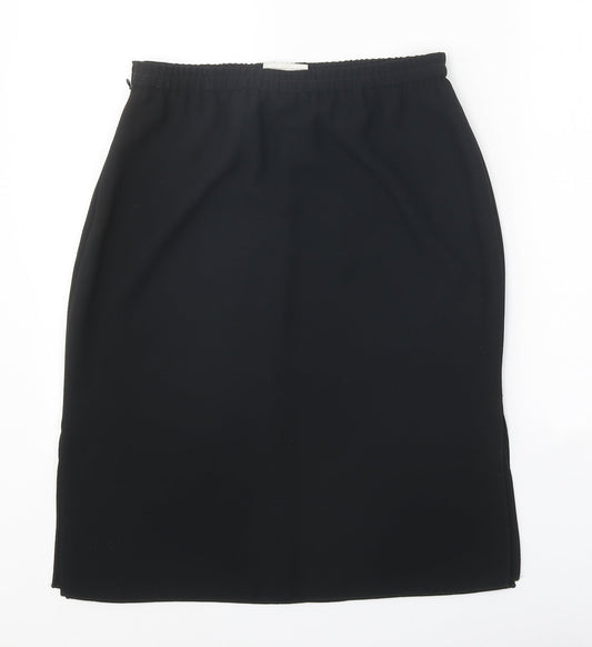 Frank Usher Womens Black Polyester Straight & Pencil Skirt Size 12 Zip