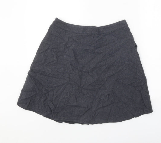 Harris Wilson Womens Grey Cotton Swing Skirt Size 29 in Button