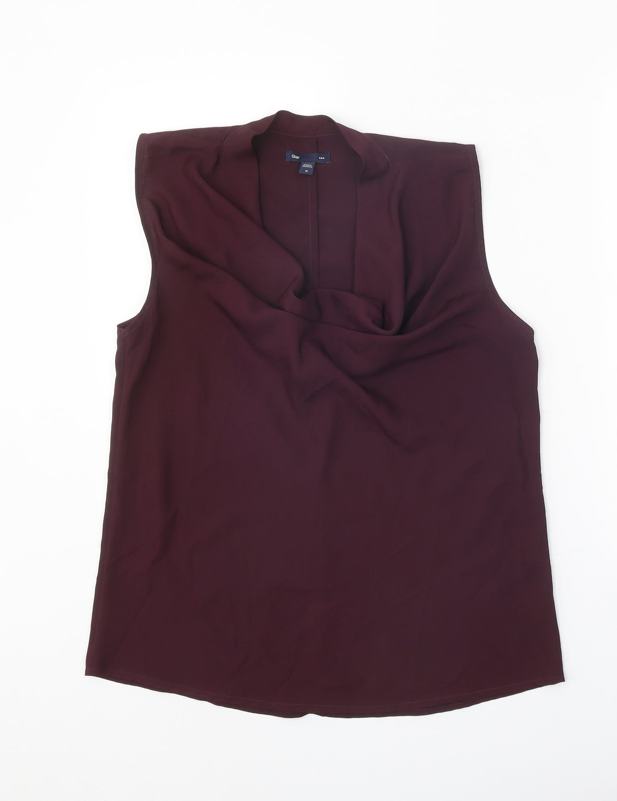 Gap Womens Purple Polyester Basic Blouse Size M Cowl Neck