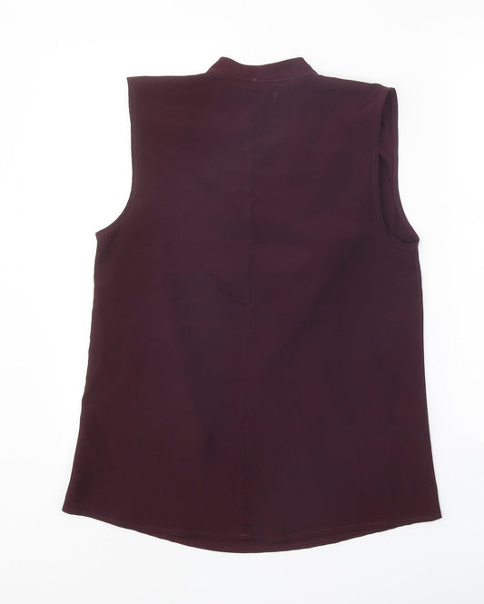 Gap Womens Purple Polyester Basic Blouse Size M Cowl Neck