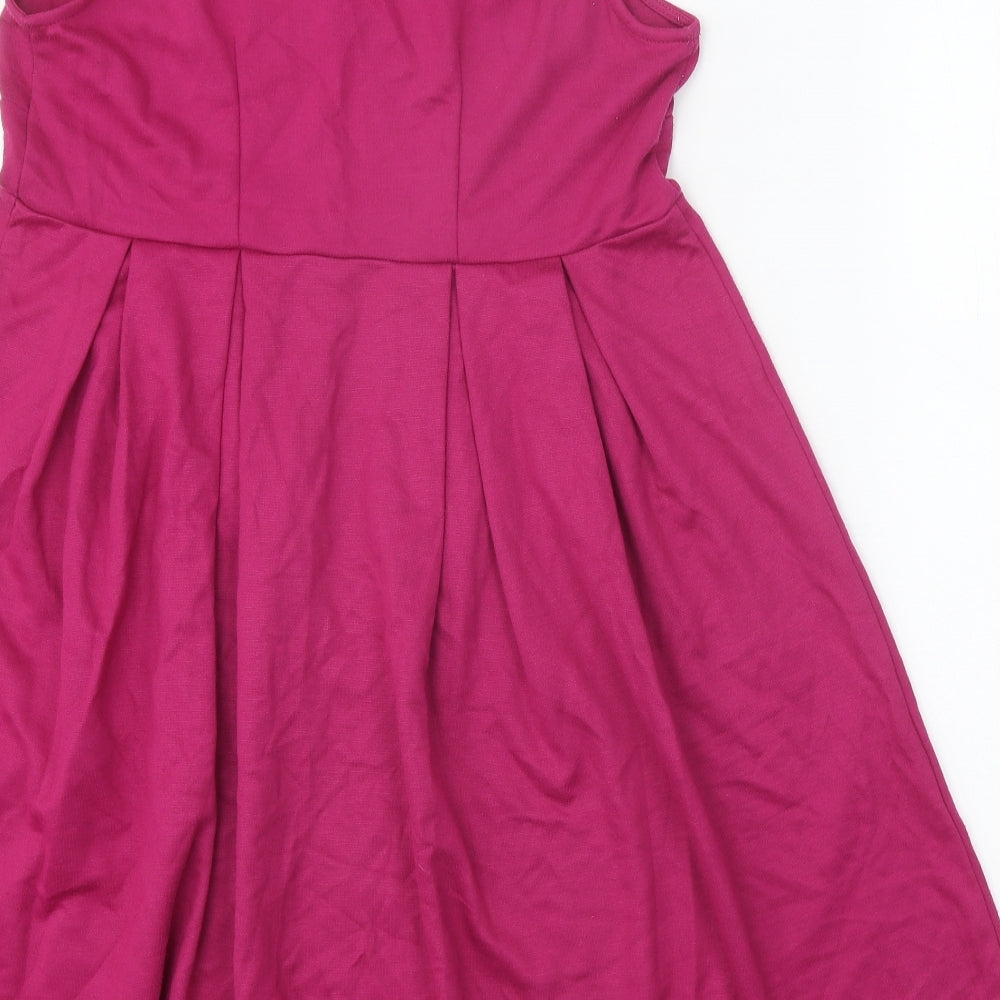 mamas & papas Womens Pink Polyester Fit & Flare Size 12 Round Neck Pullover