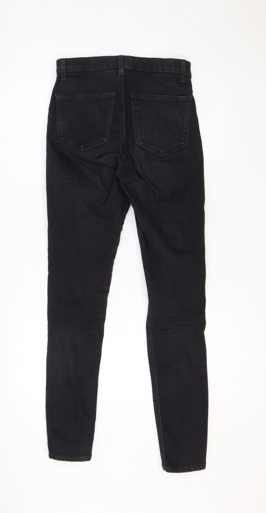 Topshop Womens Black Cotton Skinny Jeans Size 28 in Regular Zip