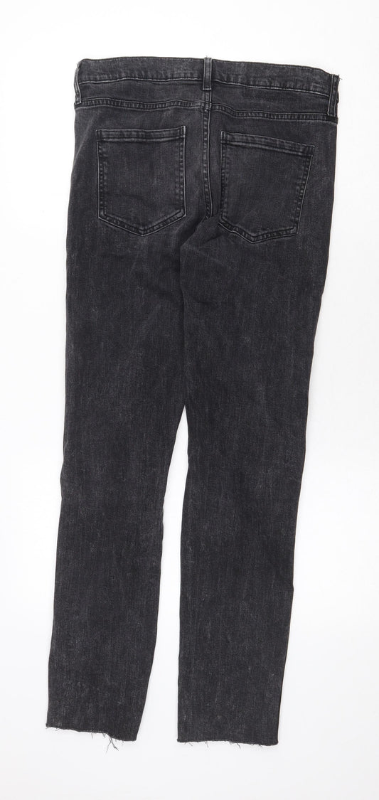 Dr. Denim Womens Grey Cotton Skinny Jeans Size 32 in Regular Zip - Distressed Hems