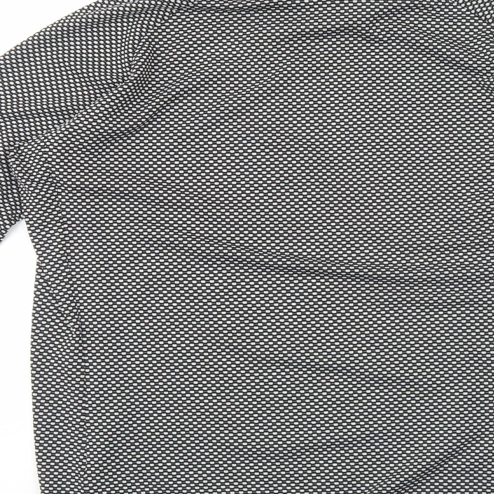 Lusso Womens Black Floral Polyester Basic T-Shirt Size 2XL Mock Neck Pullover - Cycling