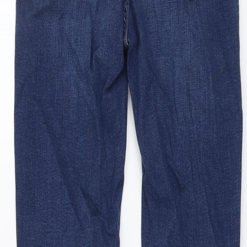 Marks and Spencer Womens Blue Cotton Skinny Jeans Size 8 L27 in Regular Button
