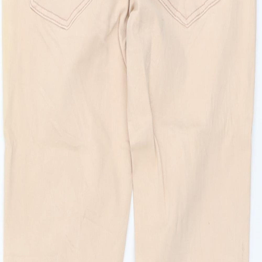 Zara Womens Pink Cotton Skinny Jeans Size 8 L25 in Regular Button