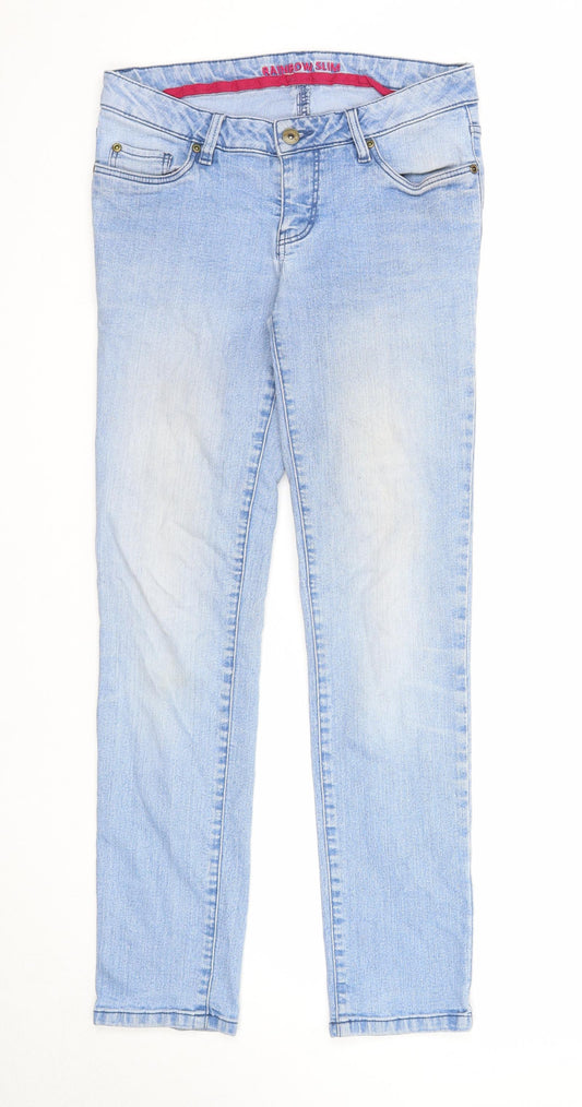 Rainbow Womens Blue Cotton Skinny Jeans Size 8 Slim Zip