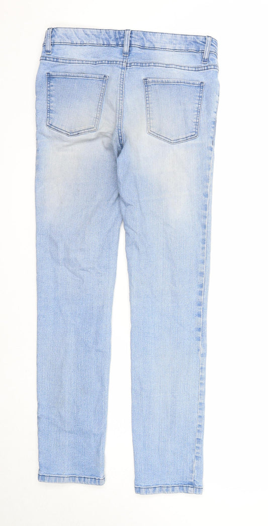 Rainbow Womens Blue Cotton Skinny Jeans Size 8 Slim Zip