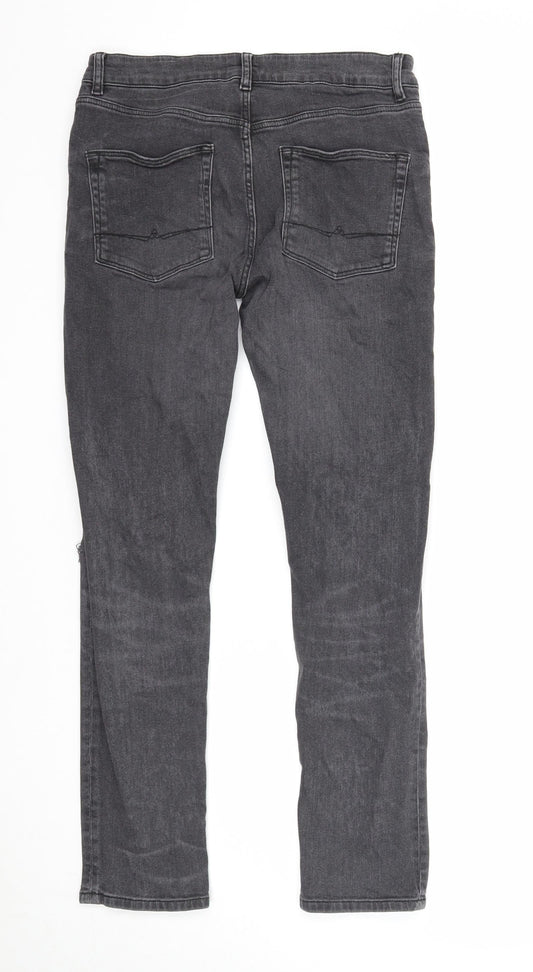 ASOS Mens Black Cotton Skinny Jeans Size 30 in L30 in Regular Zip
