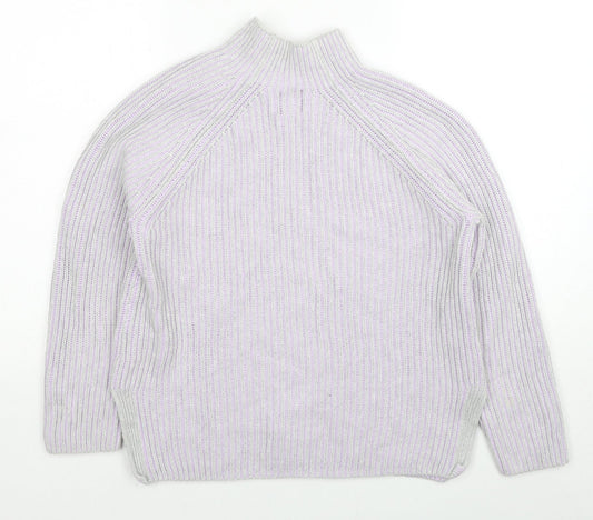 Gap Womens Purple Mock Neck Cotton Pullover Jumper Size M