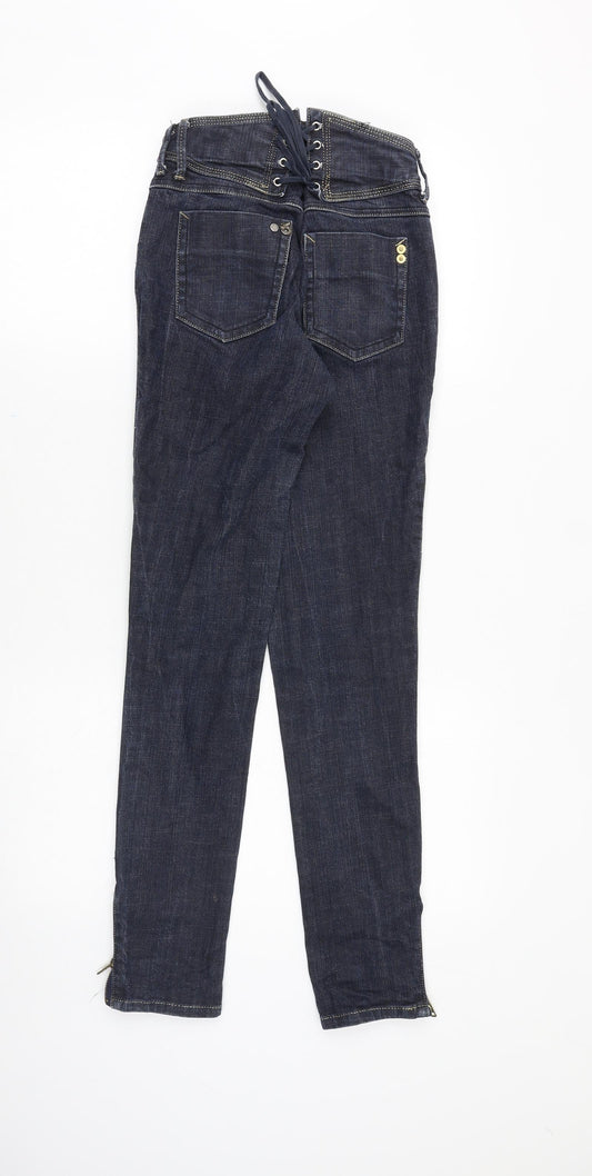 River Island Womens Blue Cotton Skinny Jeans Size 8 Slim Zip