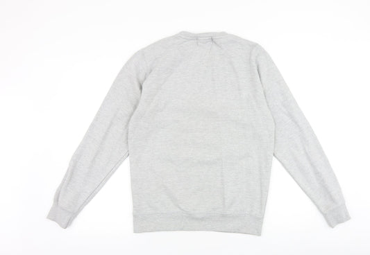 London Knitwear Mens Grey Cotton Pullover Sweatshirt Size S - Ho Ho Homie, Santa