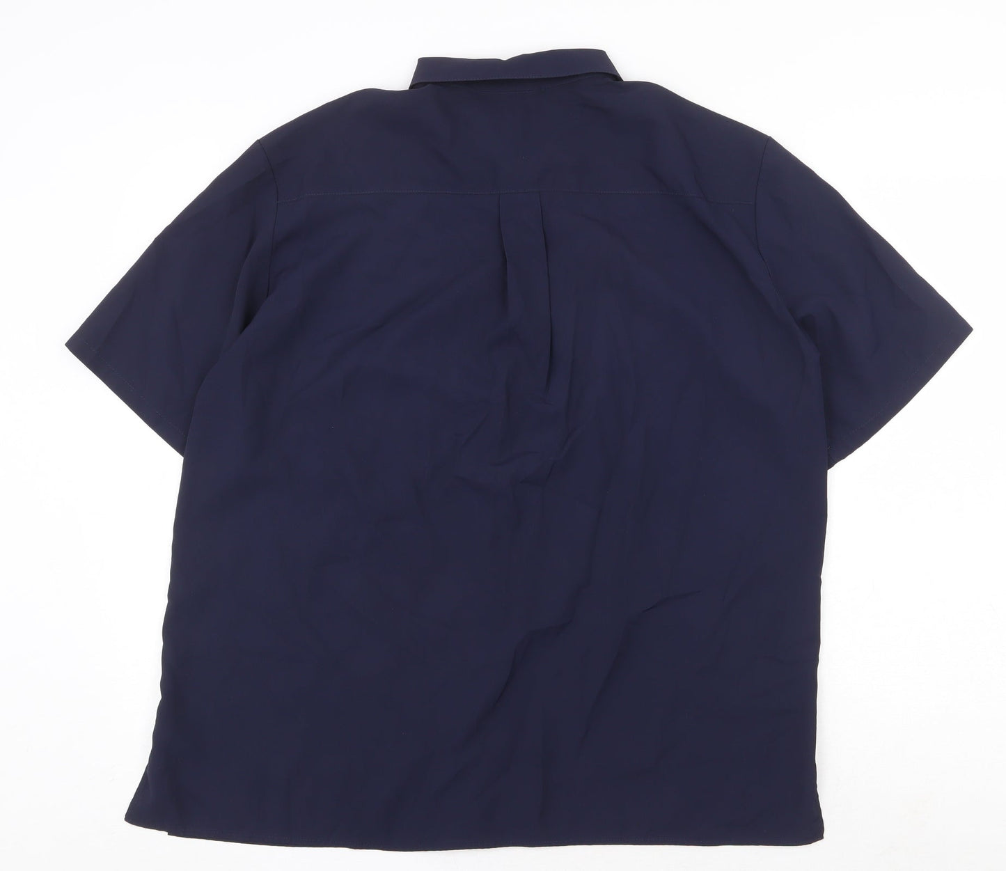 St Michael Womens Blue Polyester Basic Button-Up Size 14 Collared