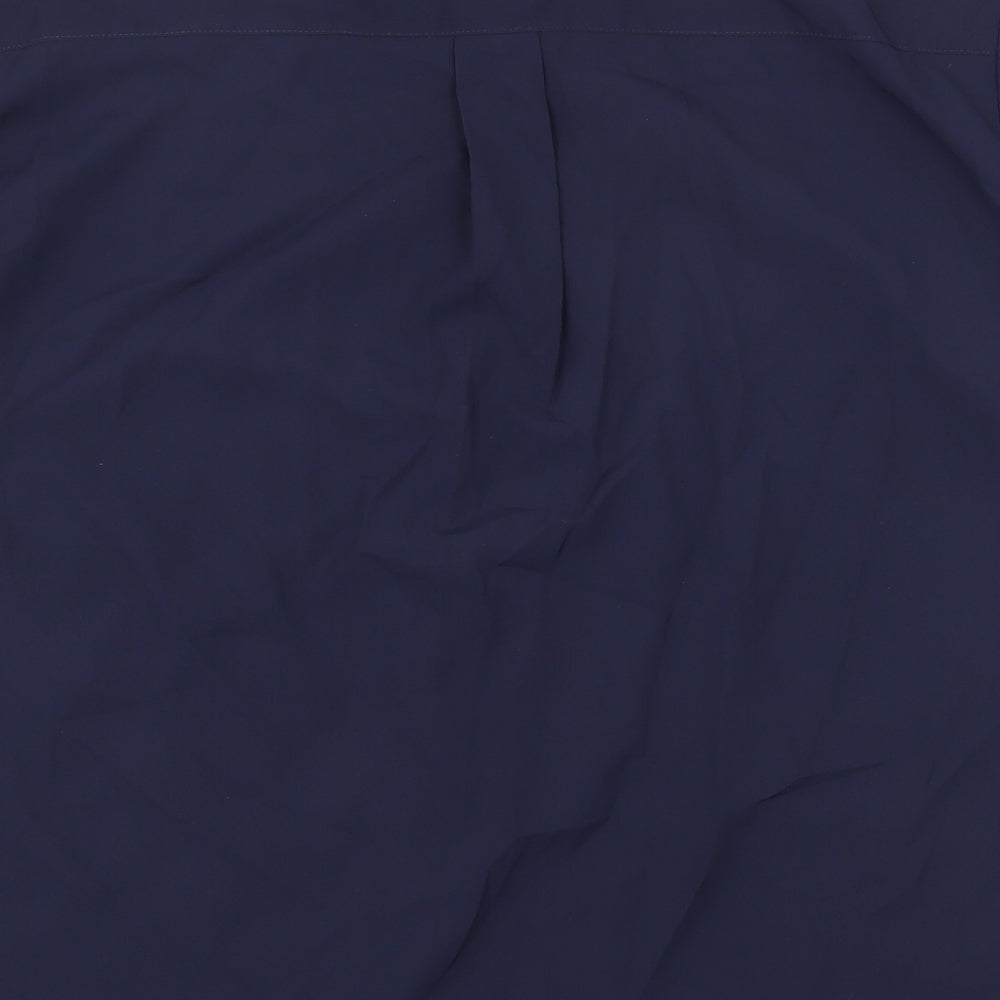 St Michael Womens Blue Polyester Basic Button-Up Size 14 Collared