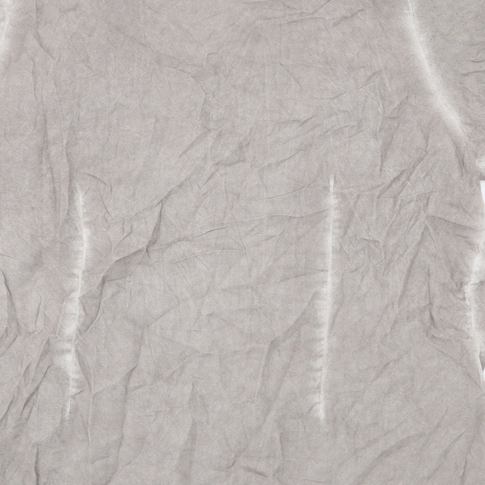 Anna Rose Womens Grey Viscose Basic T-Shirt Size L V-Neck