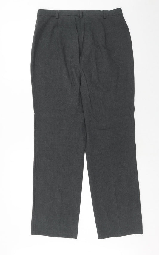 Marks and Spencer Womens Grey Polyester Dress Pants Trousers Size 14 Regular Zip