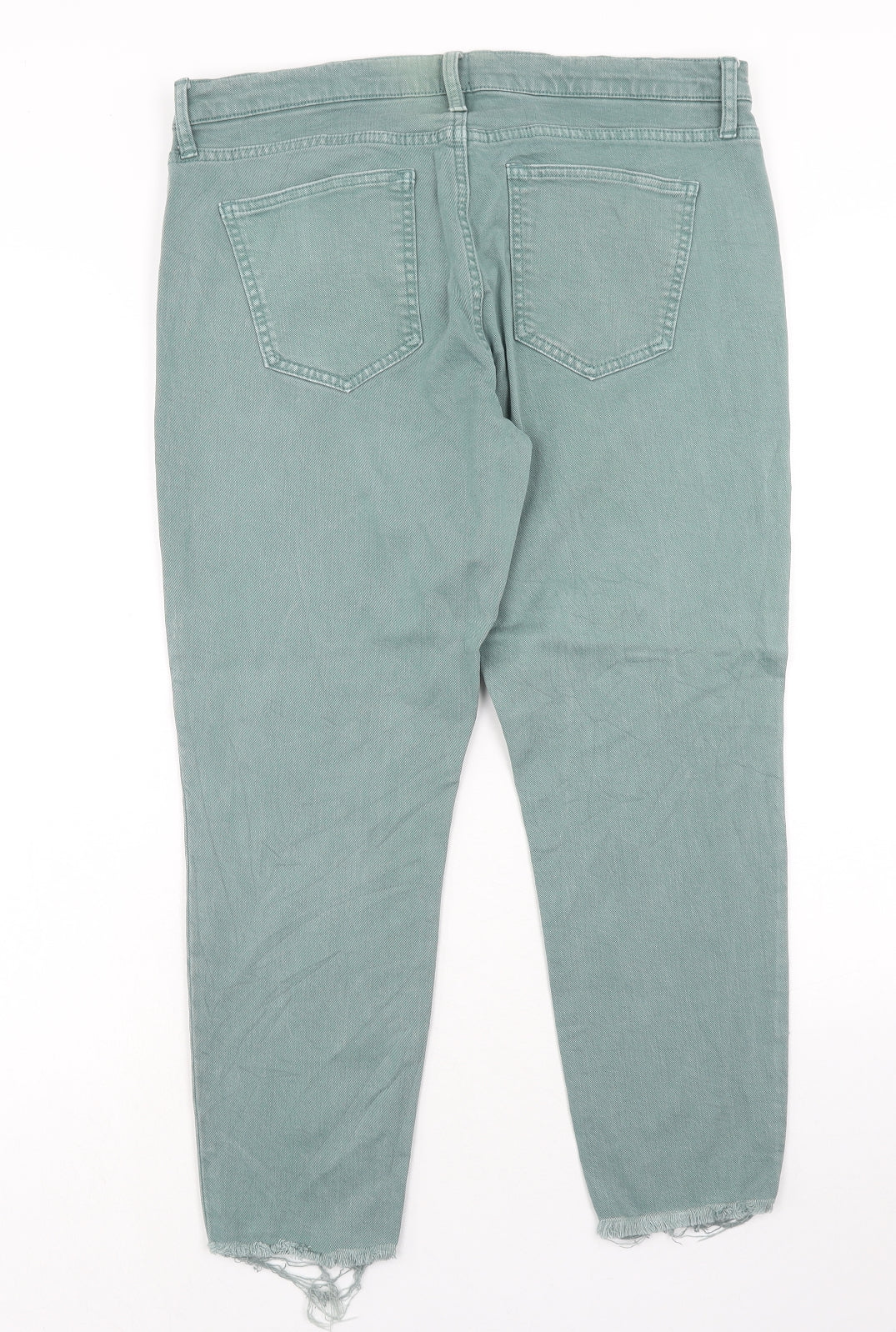 Gap Womens Green Cotton Straight Jeans Size 32 in Regular Zip