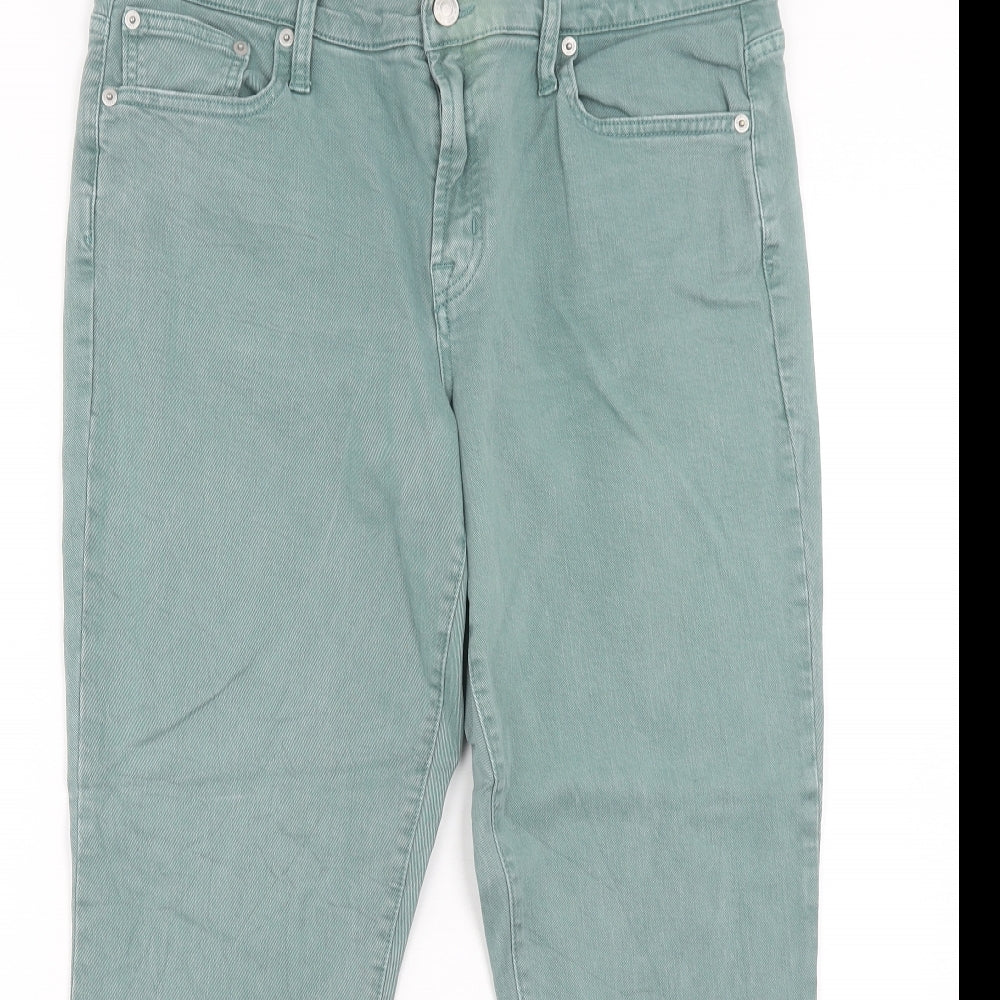 Gap Womens Green Cotton Straight Jeans Size 32 in Regular Zip