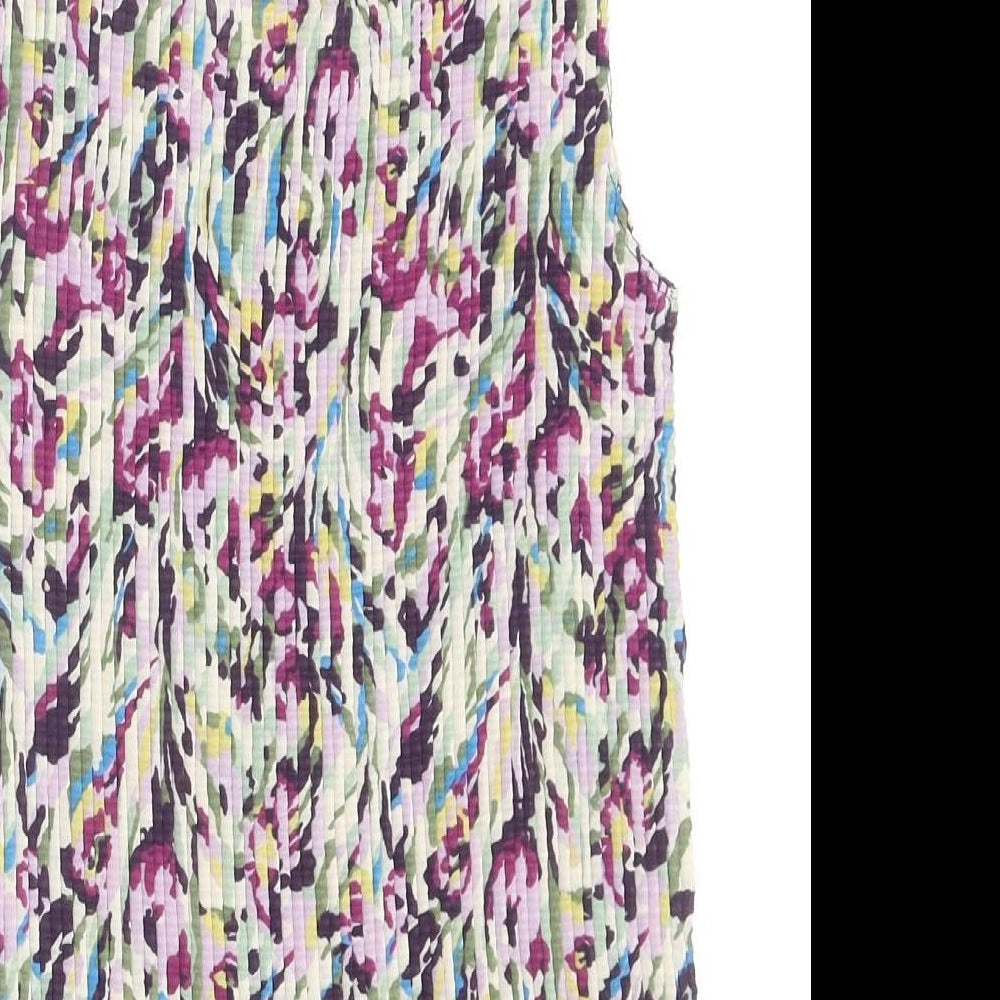 Nicola Womens Multicoloured Geometric Polyester Basic Tank Size L Scoop Neck