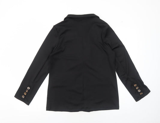 Preworn Womens Black Jacket Blazer Size M Button