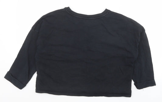 ASOS Womens Black 100% Cotton Pullover Sweatshirt Size 14 Pullover