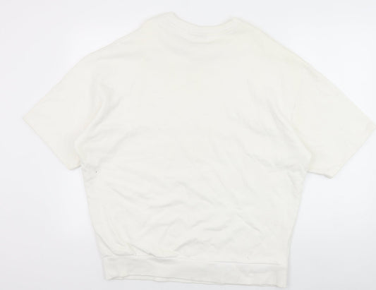 ASOS Womens White Cotton Pullover Sweatshirt Size M Pullover