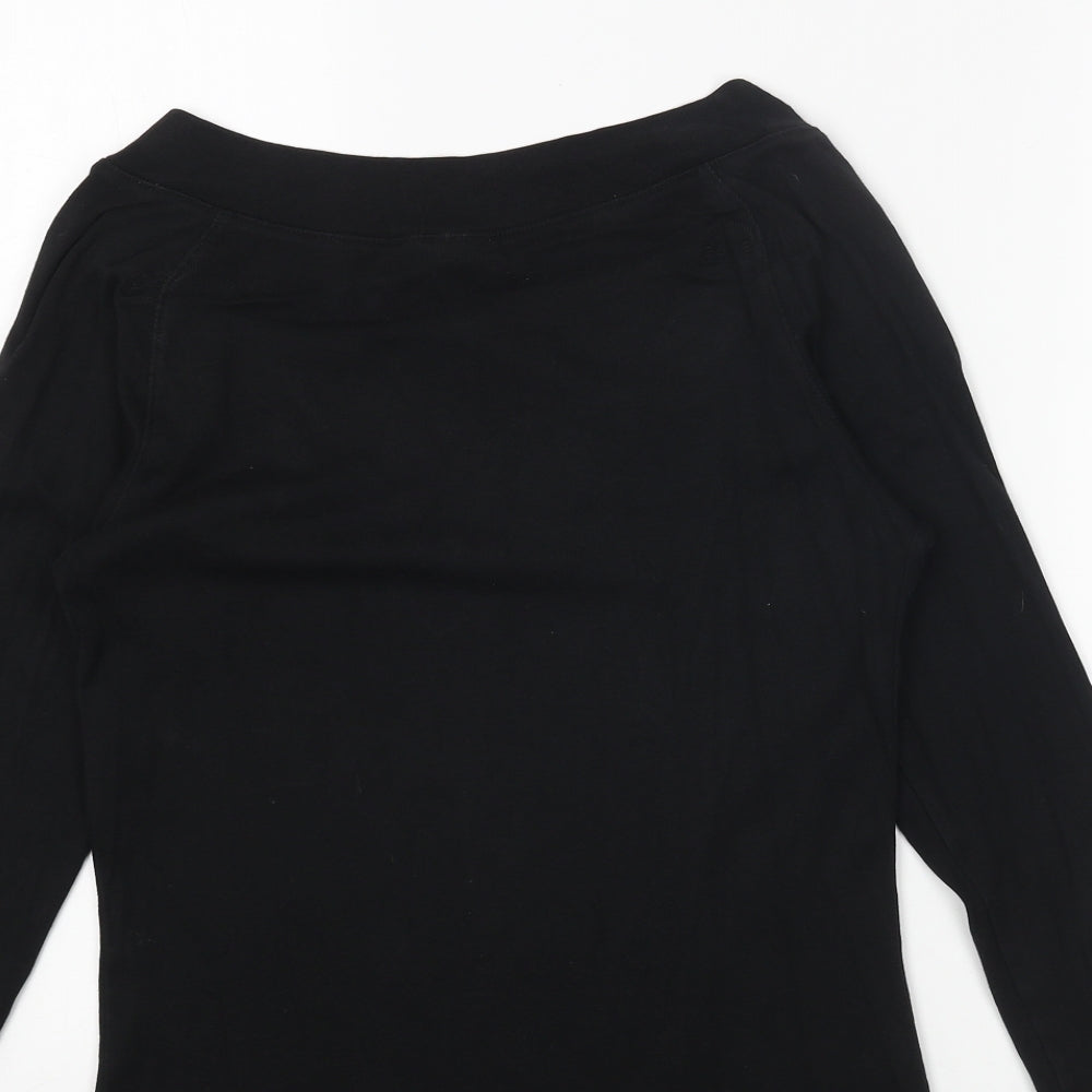 Gap Womens Black Cotton Basic Blouse Size S V-Neck