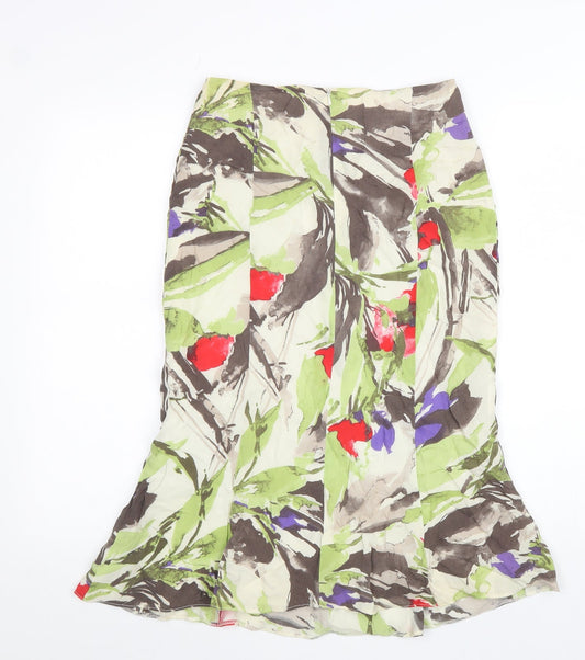 Minute Womens Multicoloured Geometric Polyester Trumpet Skirt Size 8 Zip