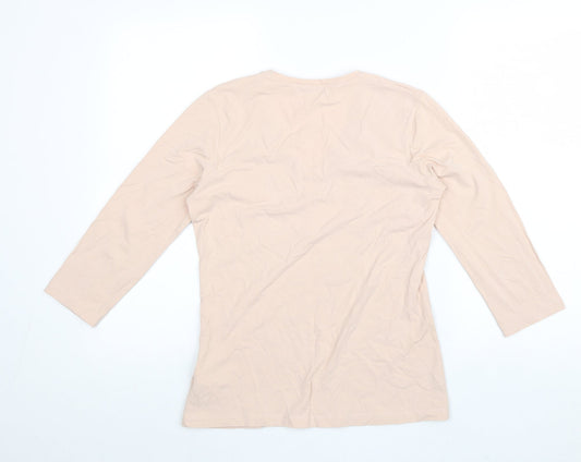 Betty Barclay Womens Pink Cotton Basic Blouse Size 8 V-Neck