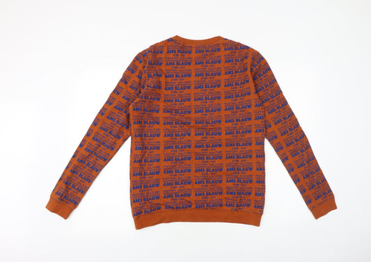 Womens UK 16 Regular Scotch & Soda Orange Pullover Sweatshirt